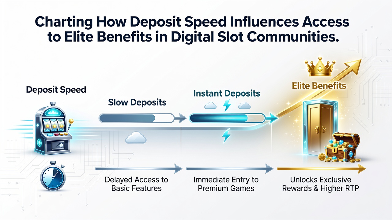 Infographic displaying tier progression timelines based on deposit speed categories in virtual slot communities
