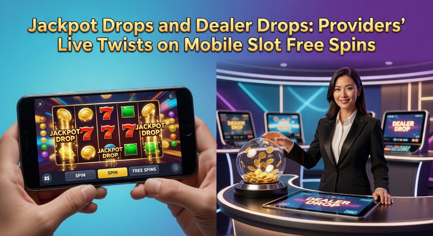 Vibrant mobile slot screen showing a jackpot drop animation with cascading coins and live dealer overlay
