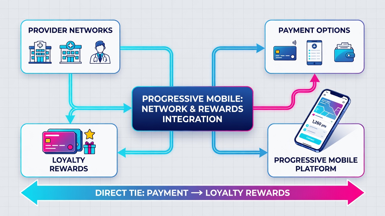 Illustration of mobile game interface displaying linked payment confirmation and loyalty point accrual