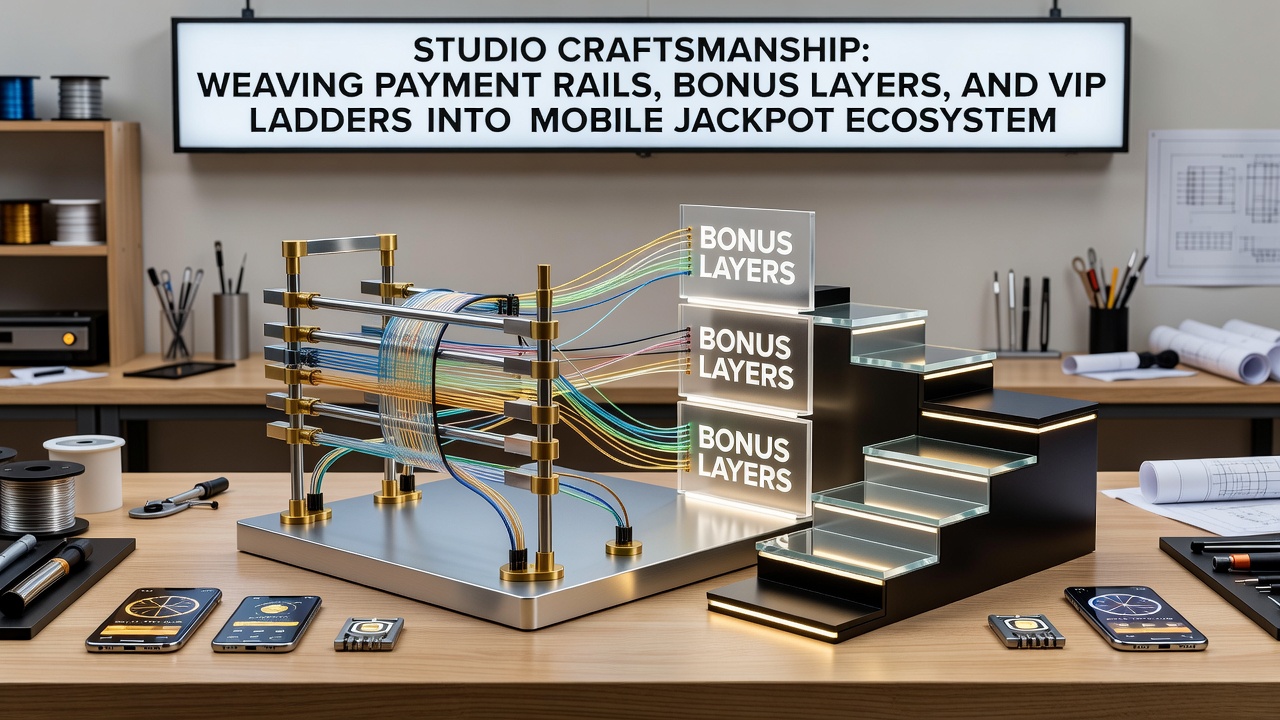 Mobile screen displaying VIP ladder progression alongside active jackpot and bonus indicators