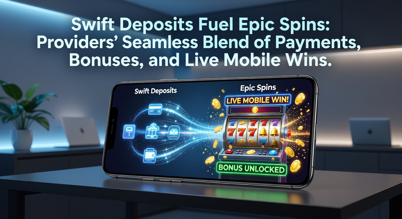 Illustration of swift digital payments unlocking vibrant slot spins and live dealer tables on mobile devices